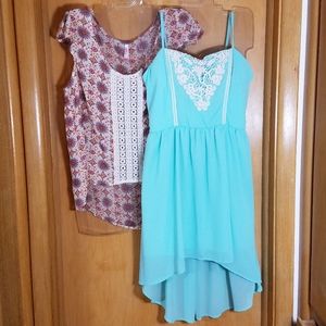 💰 Sweetheart bundle! 2 for 1 aqua dress + top, XL